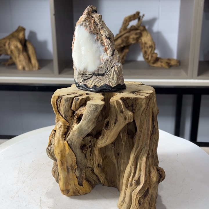 木石榴木榴疤底座摆件