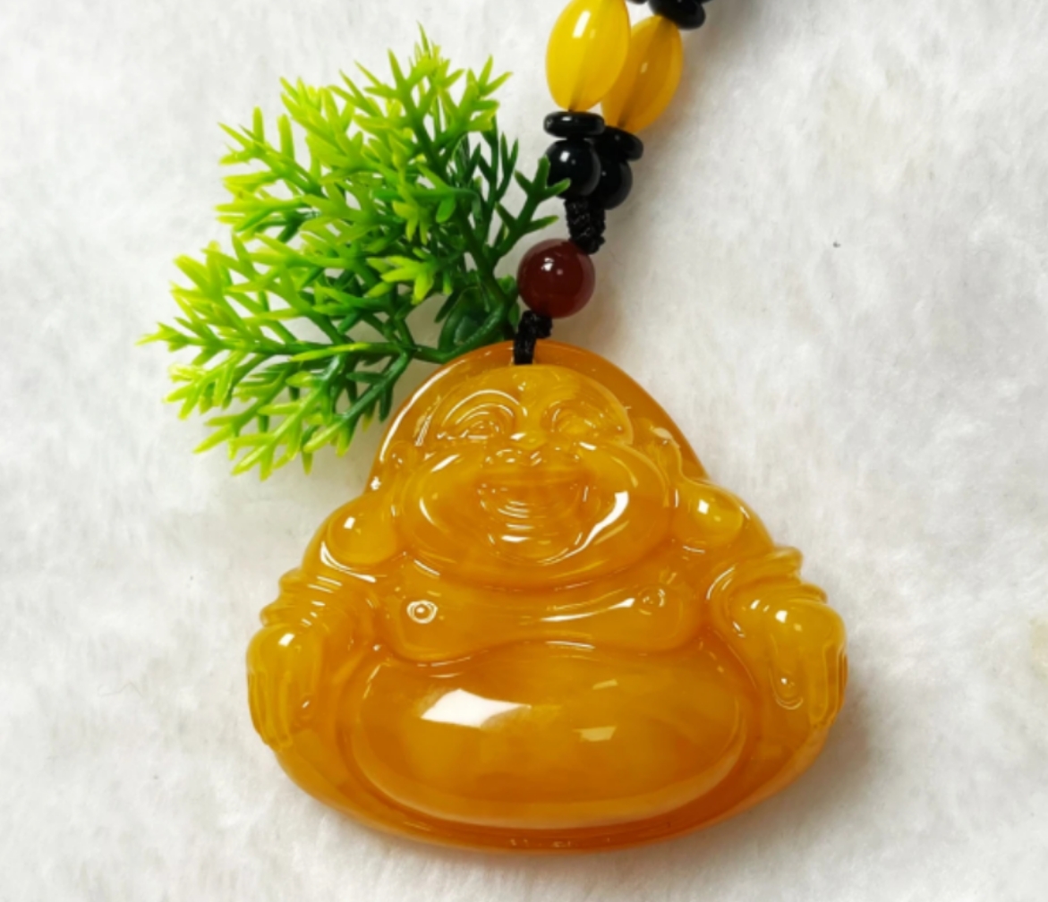 w135 藏族精工雕刻糖色佛公30克