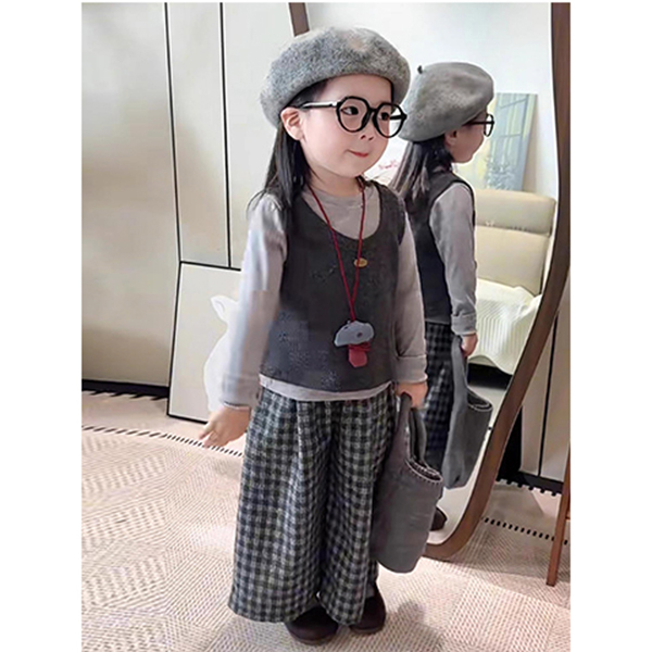  女童秋装秋季新款套装2025洋气春秋儿童韩版宝宝马甲三件套