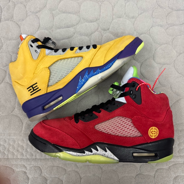 95新 AIR JORDAN 41码/aj5红黄鸳鸯/无原盒/篮球鞋