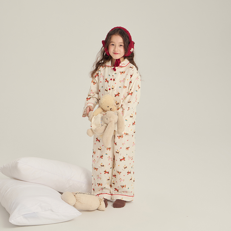 【新品】女童卡通满印家居服套装儿童A类睡衣两件套2025秋25F172