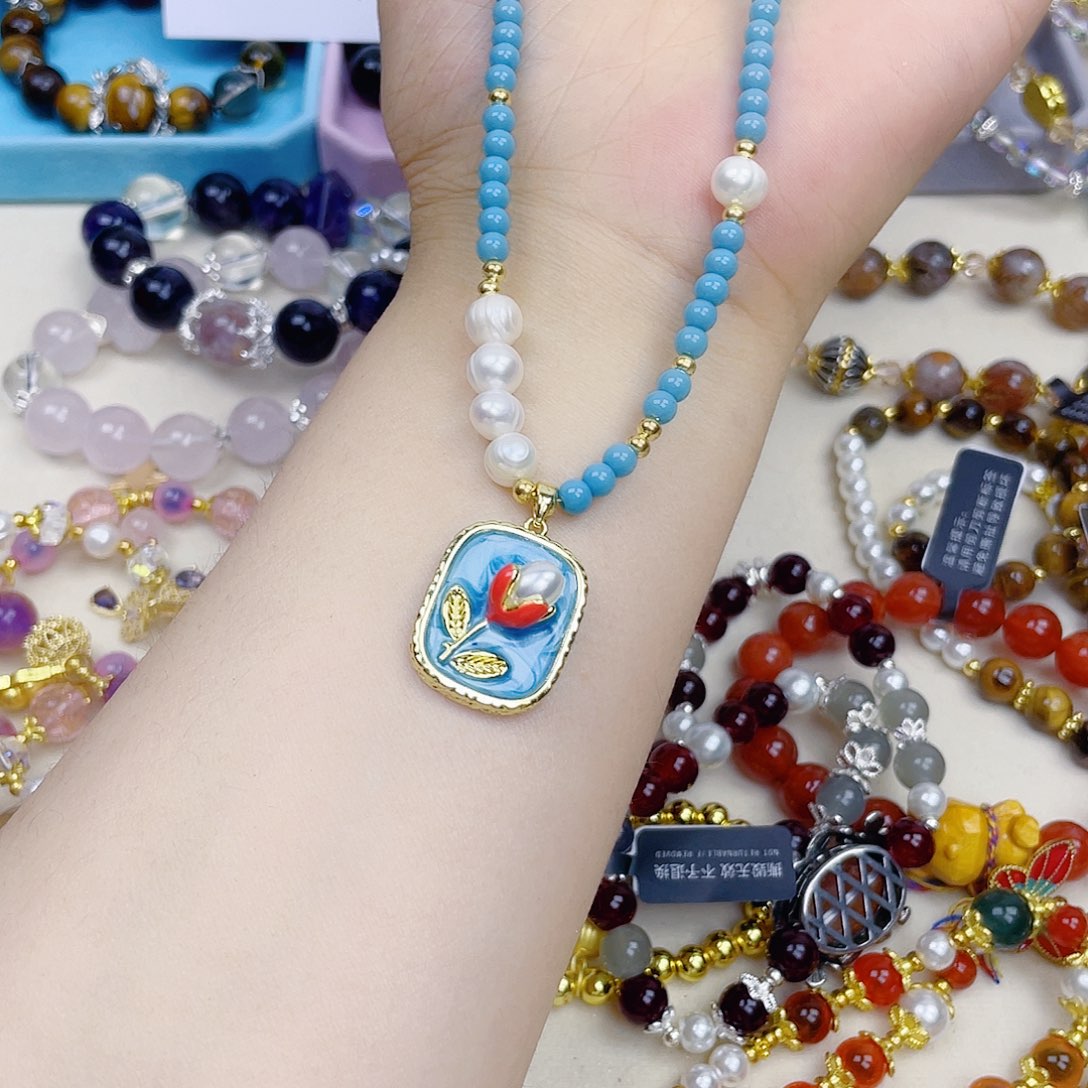 手饰针钠钙石银S925镀金镶嵌