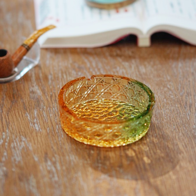 【奇居】艺术款水晶刻花烟灰缸#14429