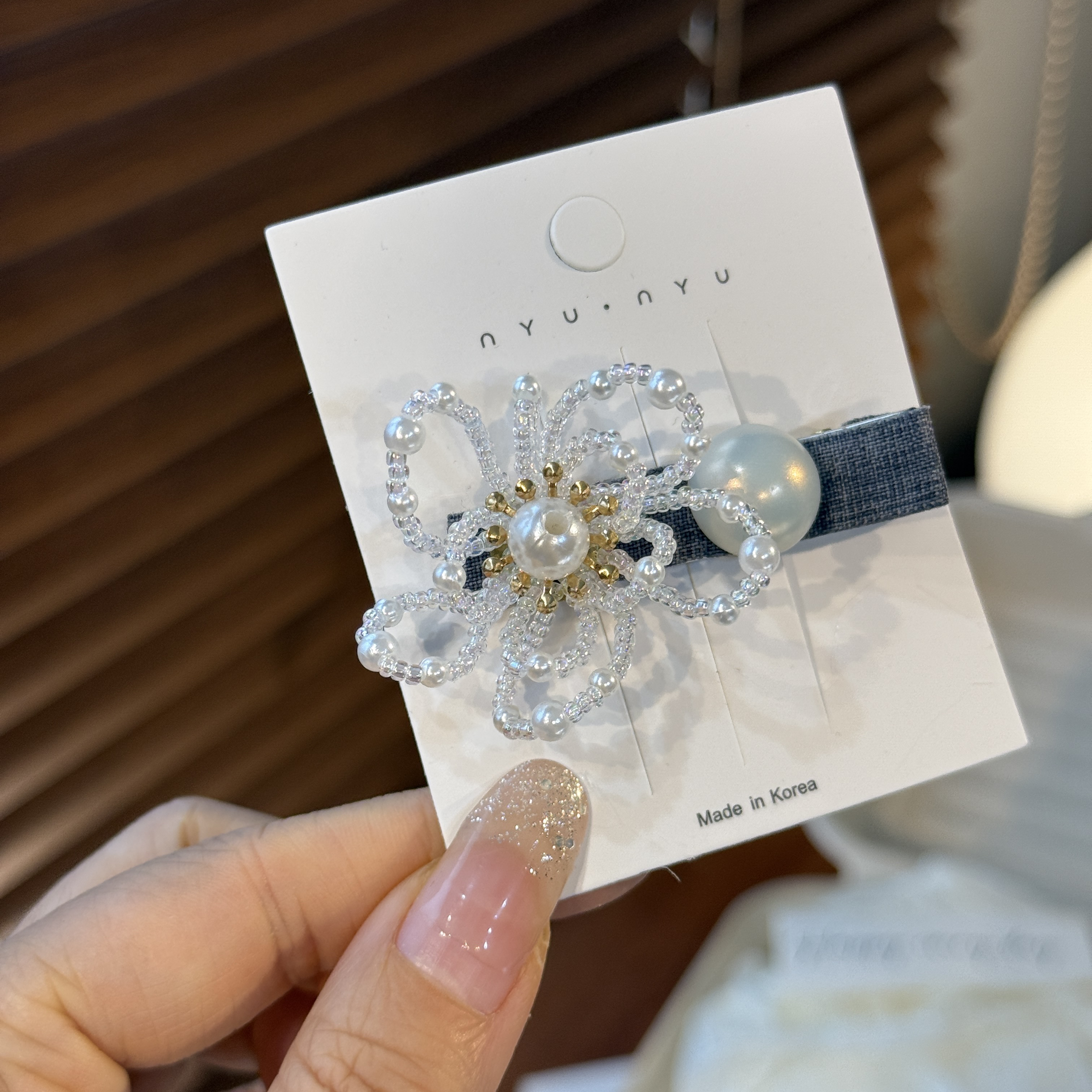 8635花朵边夹发夹