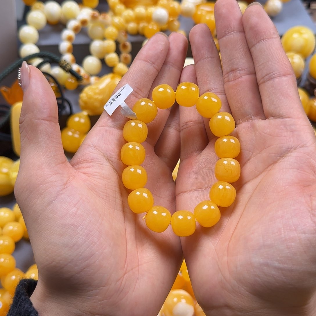 琥珀珠宝奇石未镶嵌同料老型14mm