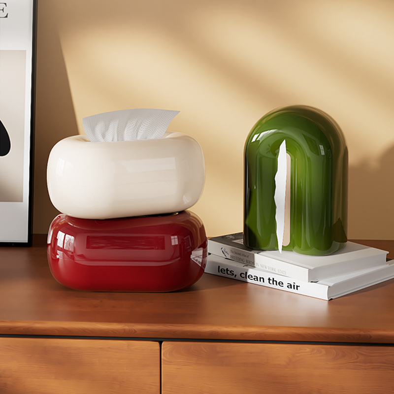 deHub洞石纸巾盒家用客厅高级感创意抽纸盒2025桌面茶几纸巾收纳