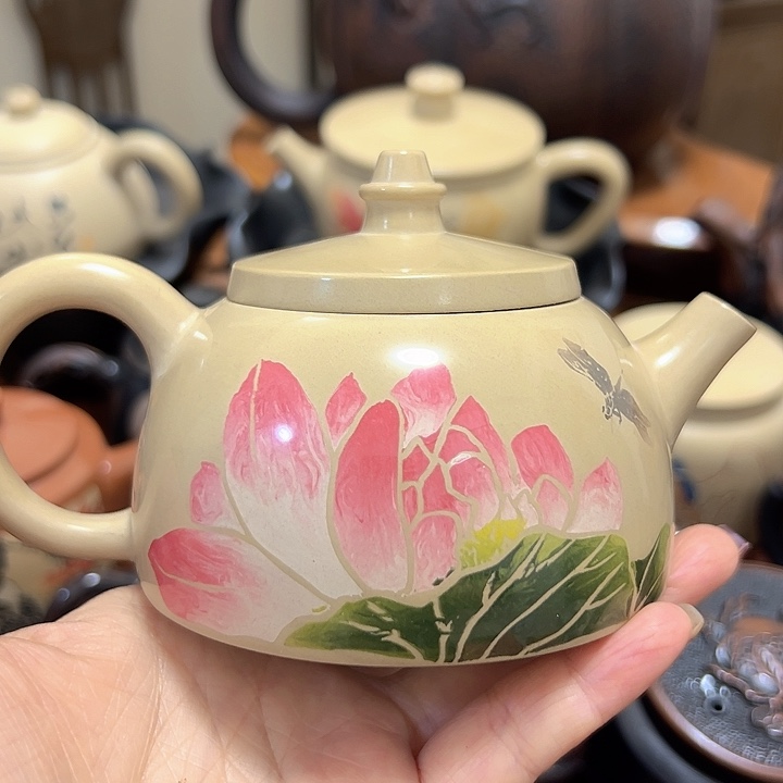 壶建水紫陶白泥高亮光