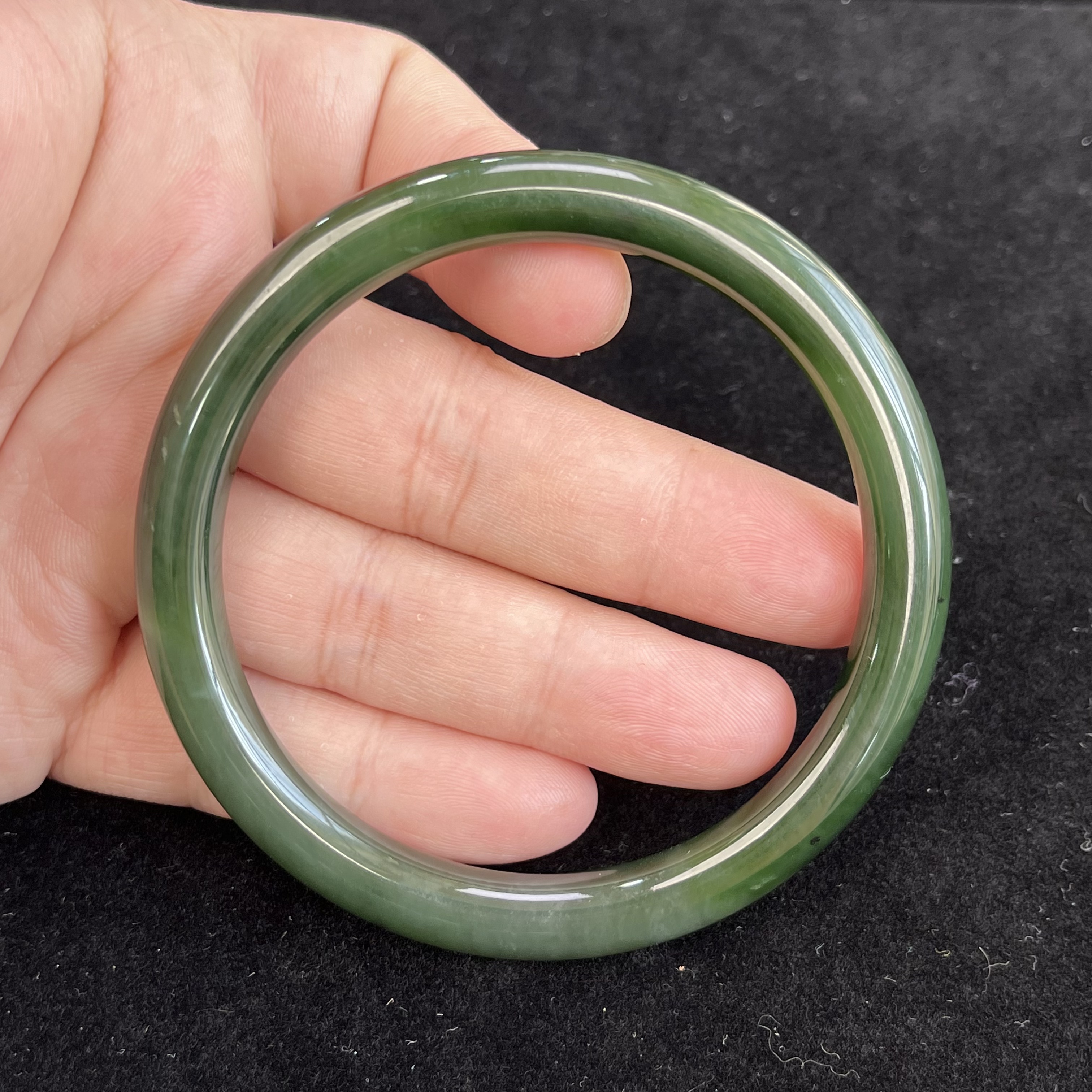 和田玉碧玉手镯50-62圈口多样性发一