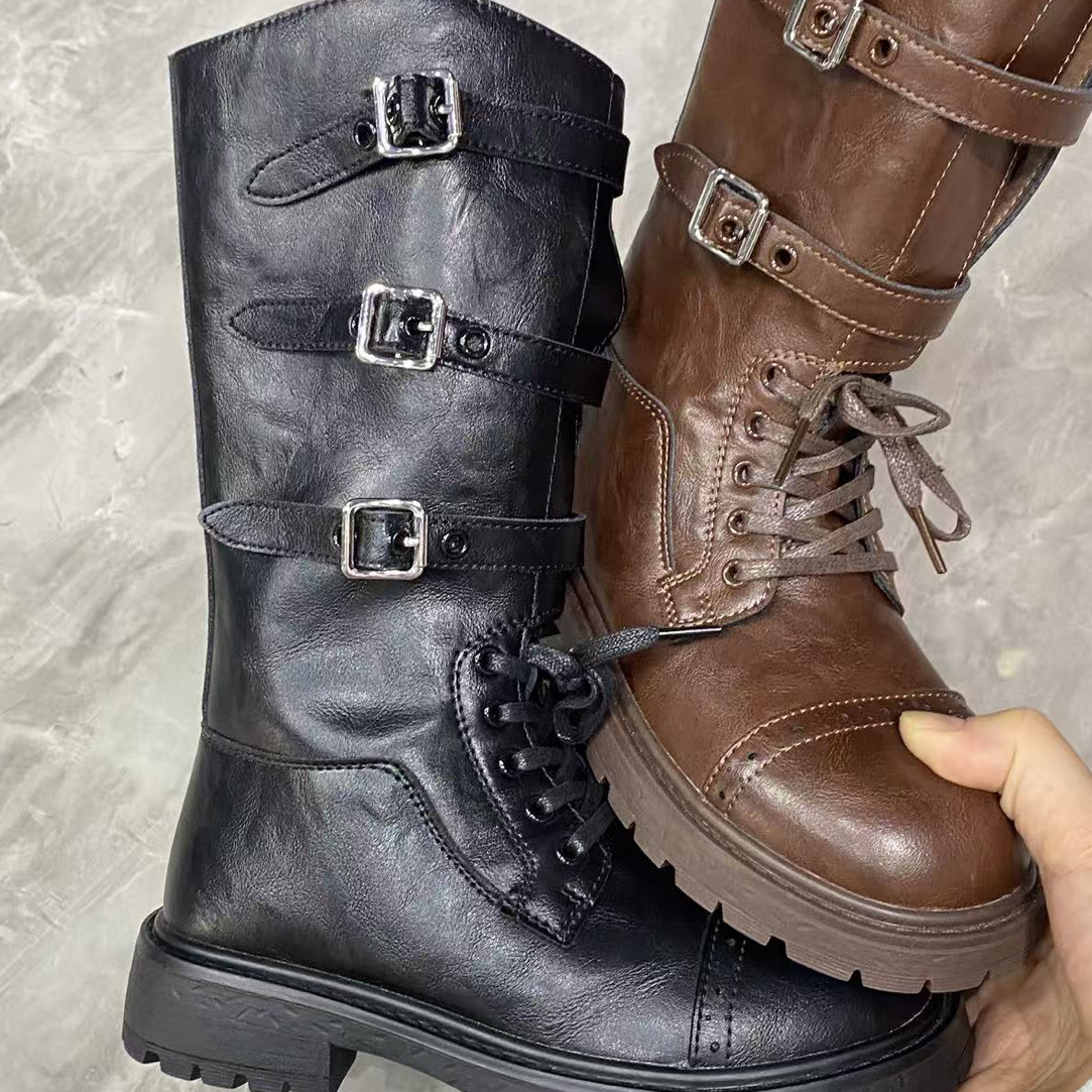 休闲时尚二棉里皮面儿童靴子