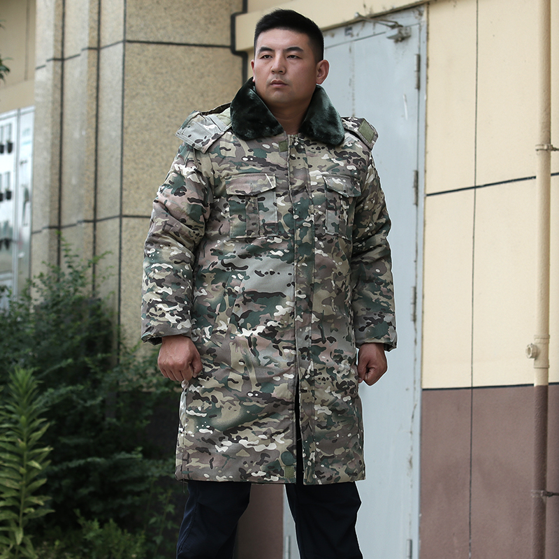 新款冬季迷彩棉大衣男加厚棉袄中长款军棉大衣冷库防寒保暖可拆卸