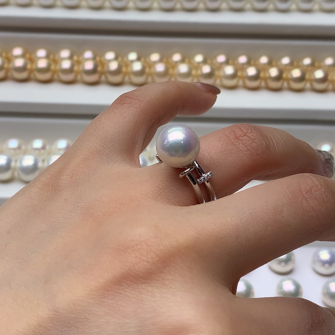 淡水珍珠戒指银S925镶嵌