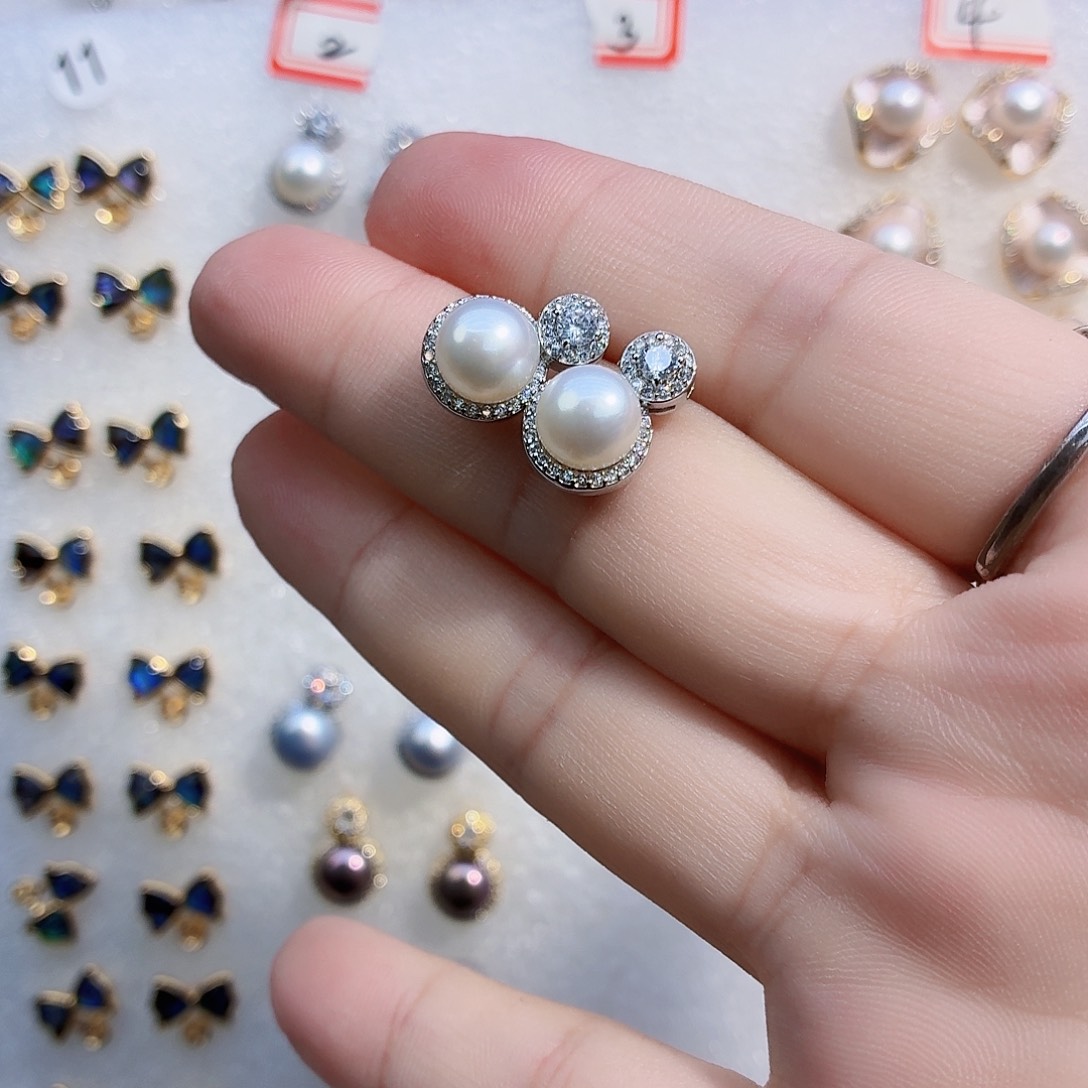 耳饰合金淡水珍珠