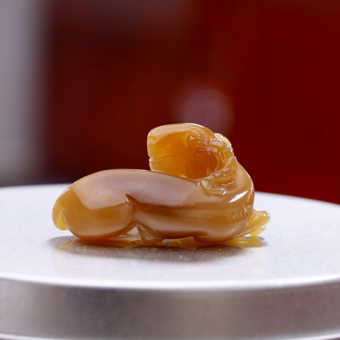 和田玉且末料糖玉小羊挂件