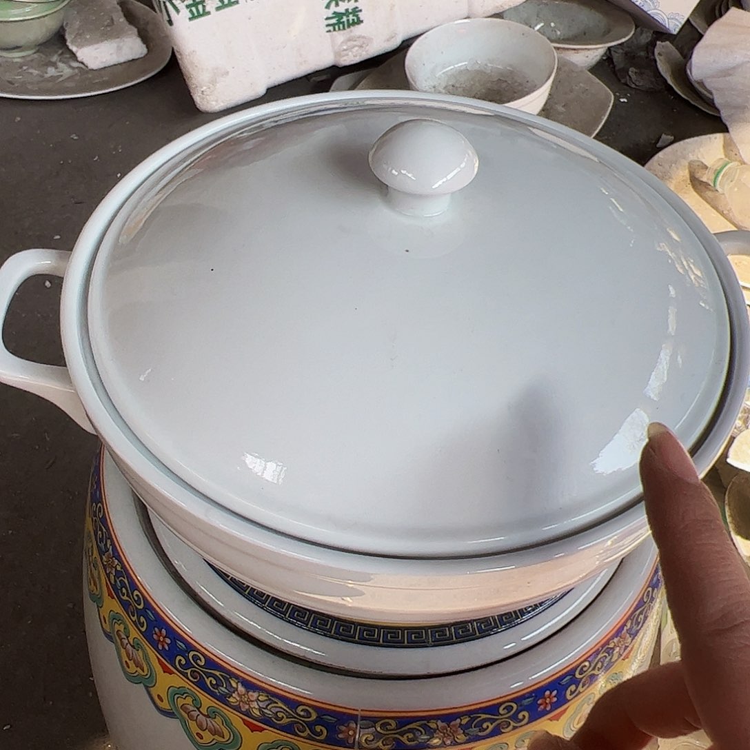 摆件陶景德镇陶瓷9寸双耳锅