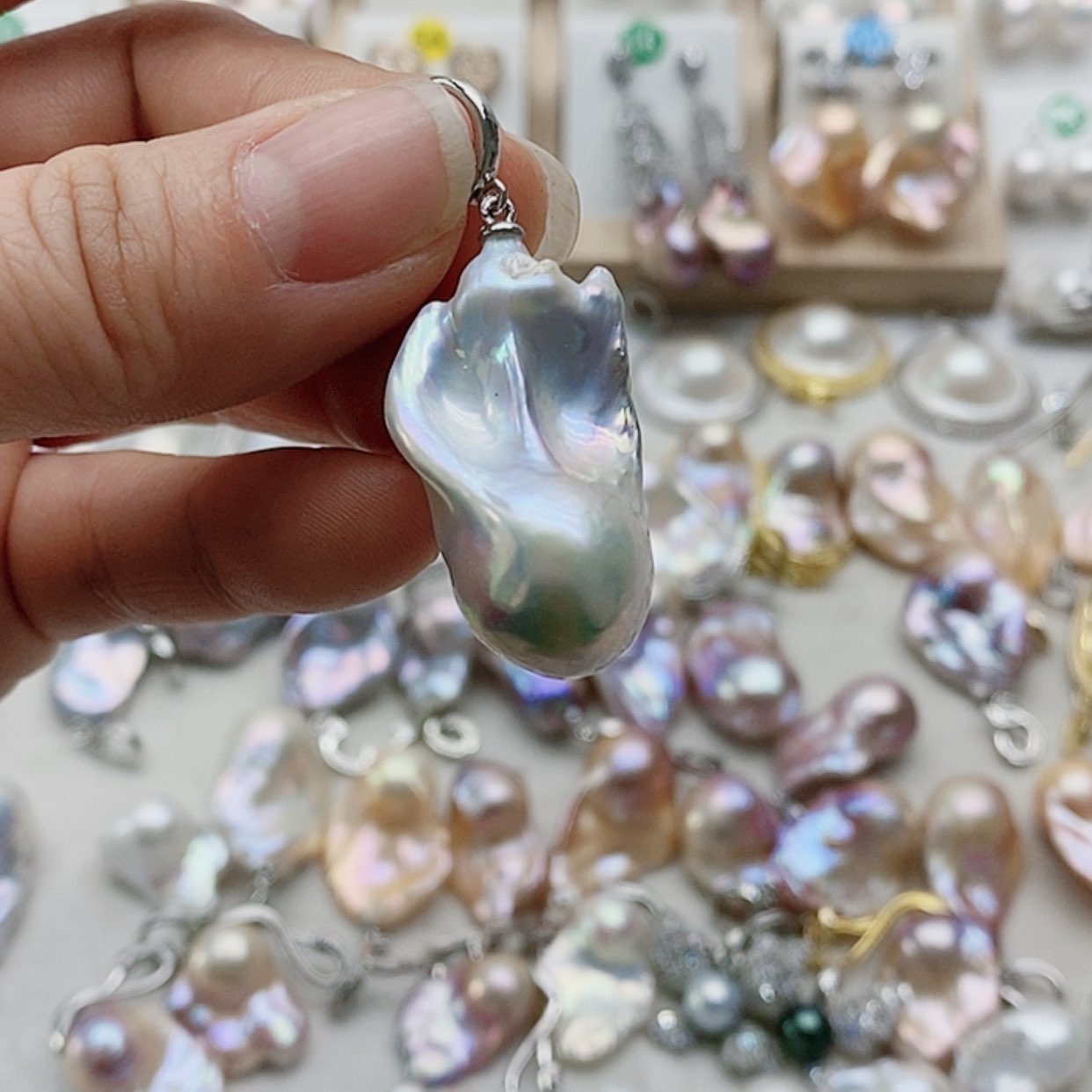 【闪购商品】淡水珍珠耳饰银S925镶嵌