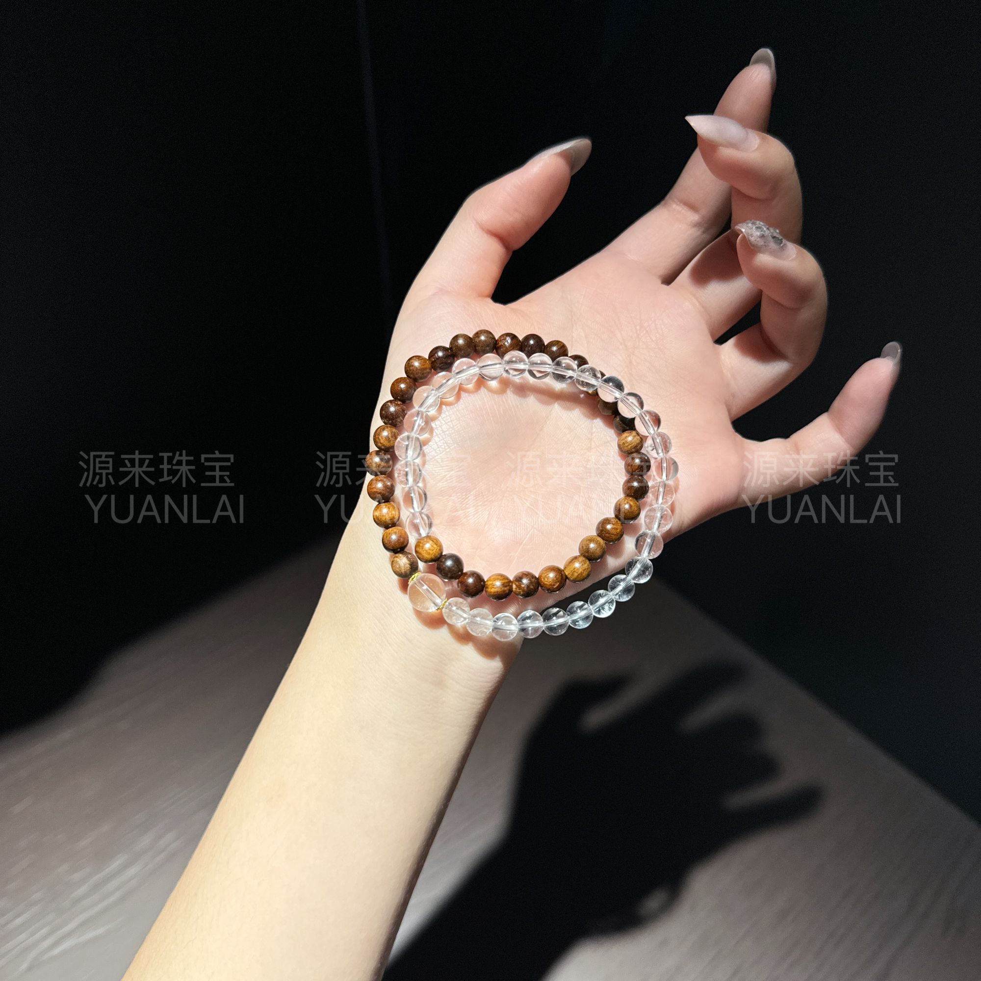 *木晶叠踪*天然白水晶手串E