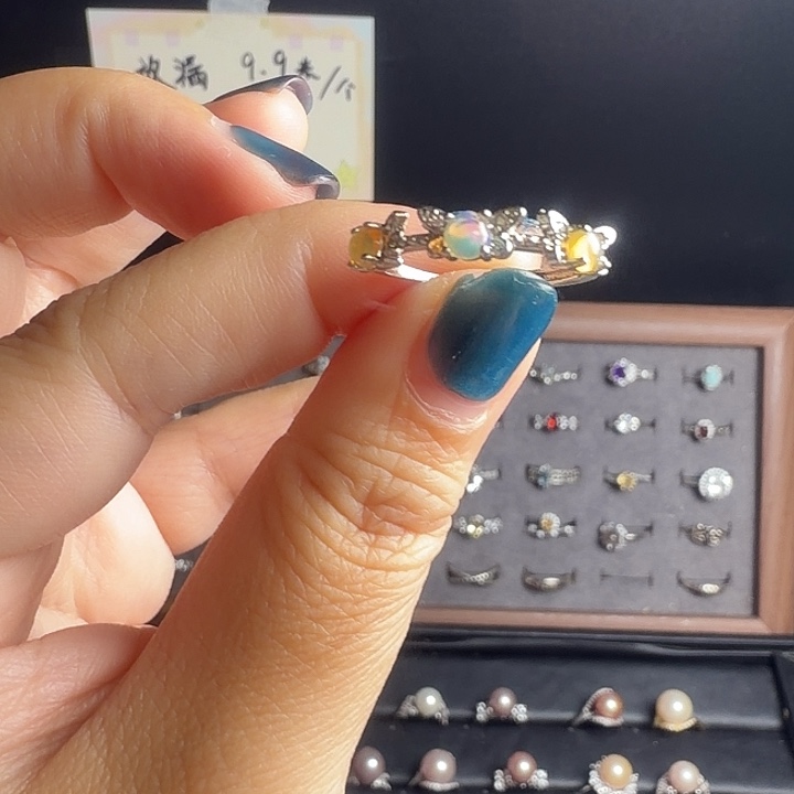 欧泊银S925镶嵌戒指058