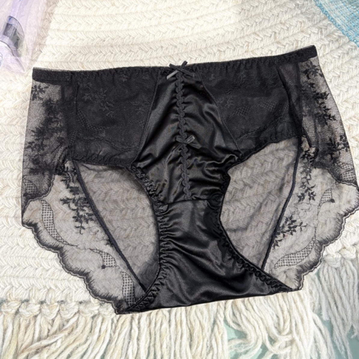 87283～80-115斤新款法式中腰蕾丝纯欲透气包臀舒适女士内裤