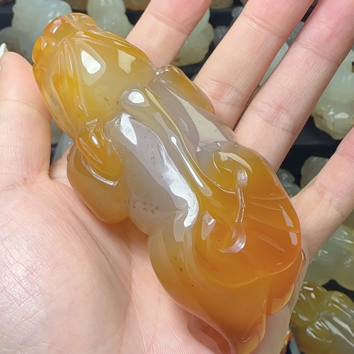 小***高玛瑙/玉髓合金手把件