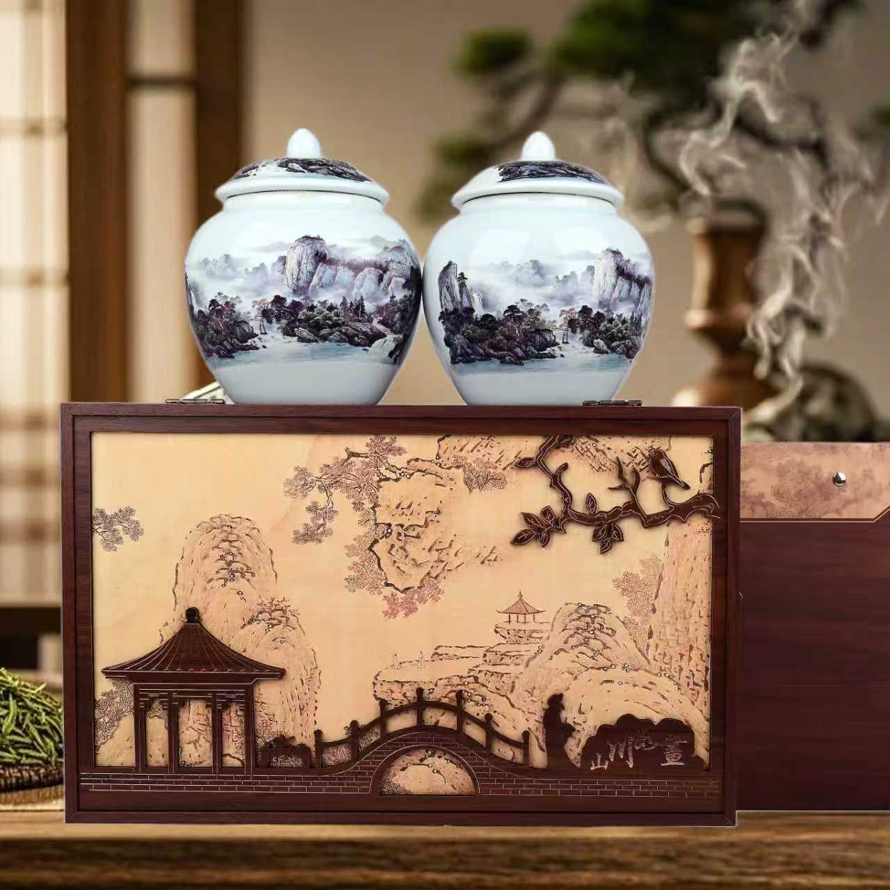 【顺丰包邮】大红袍新茶浓香型武夷岩茶礼盒装茶叶500克 山川如画