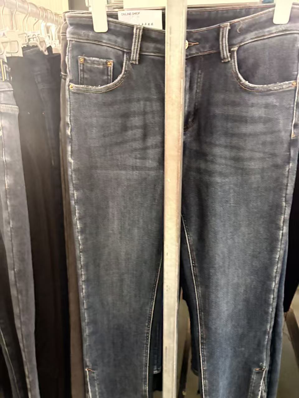 16（1501-1600直播间）厚度短裤高腰牛仔裤裤子水洗九分裤