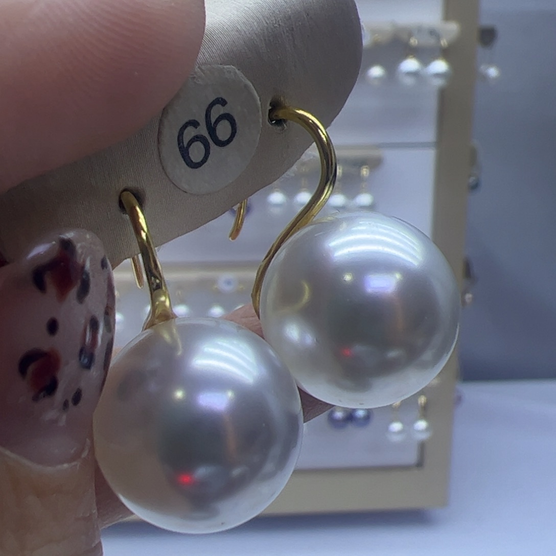 淡水珍珠耳饰18K金镶嵌