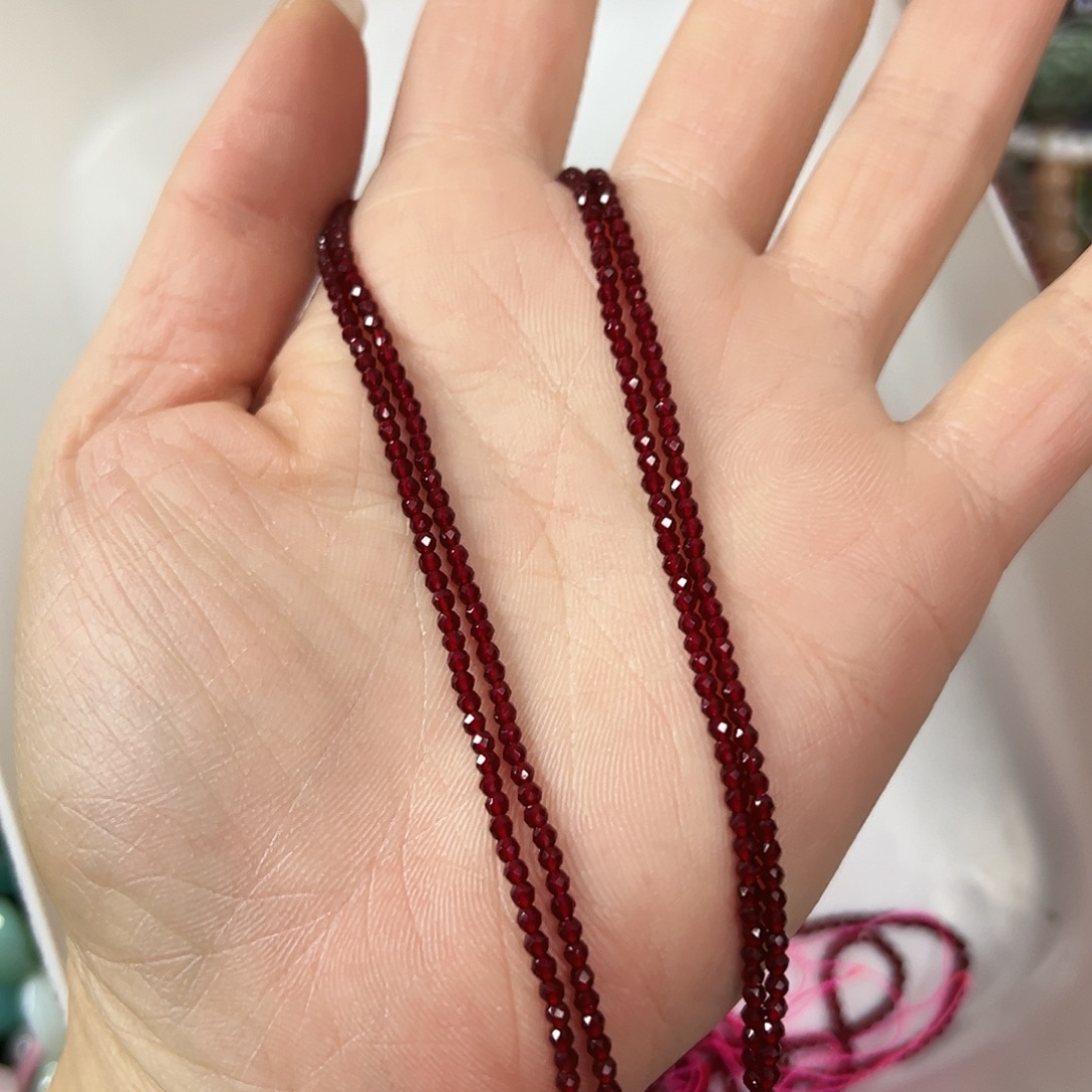 玛瑙/玉髓合金珠宝半成品，卡2石榴石3条