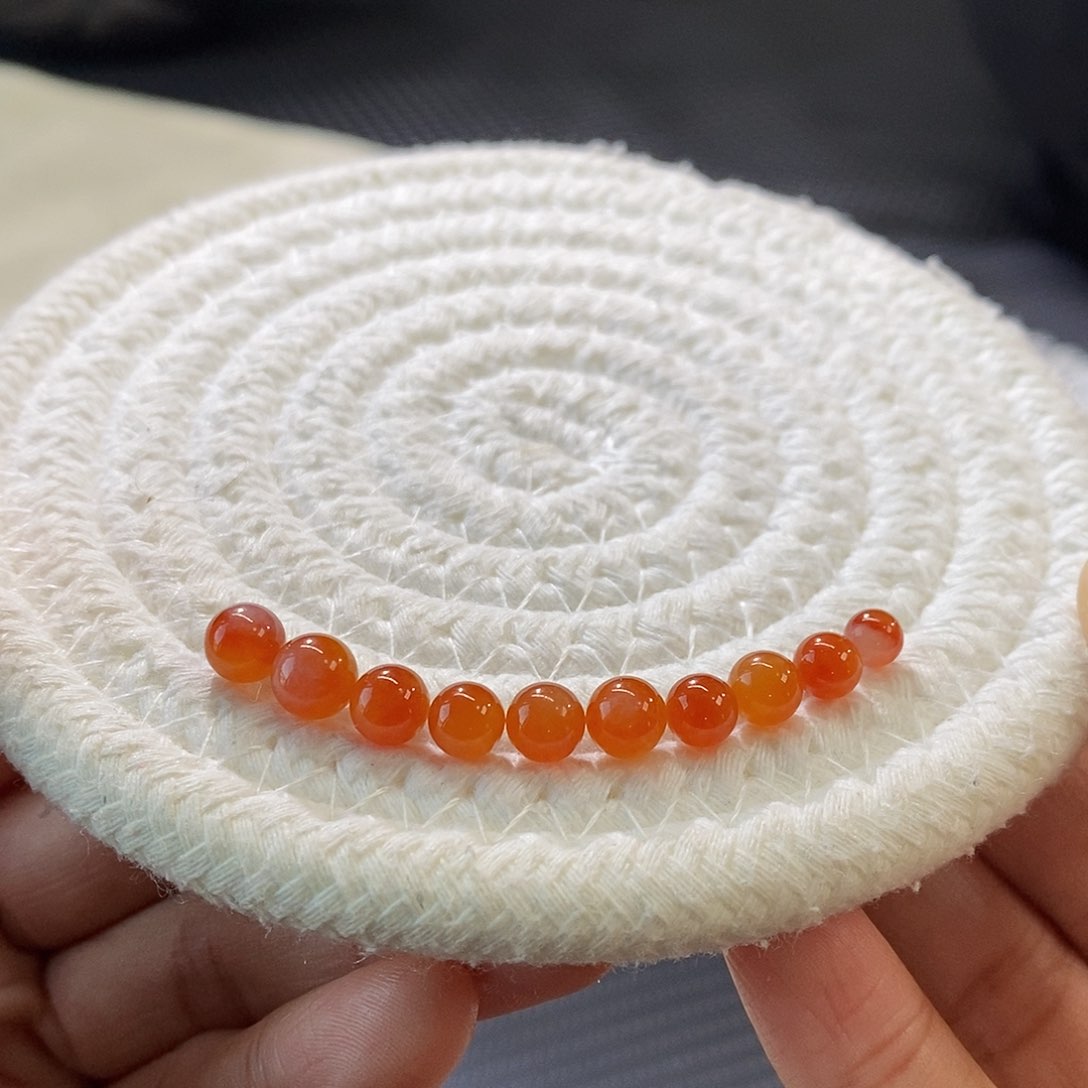 翡翠手链未镶嵌特价天然红翡一手珠珠