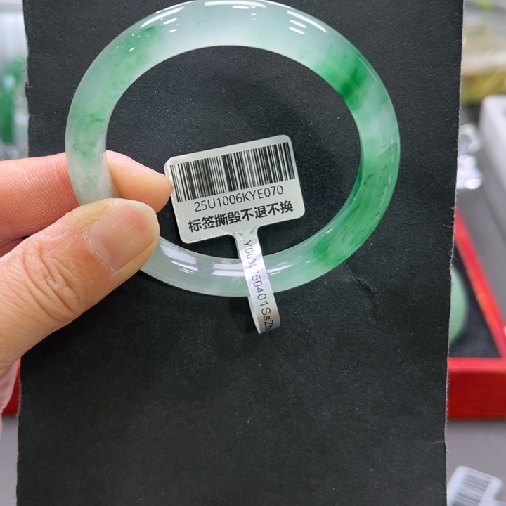 宇****石英质玉（非洲翠）未镶嵌手镯➕小玥54