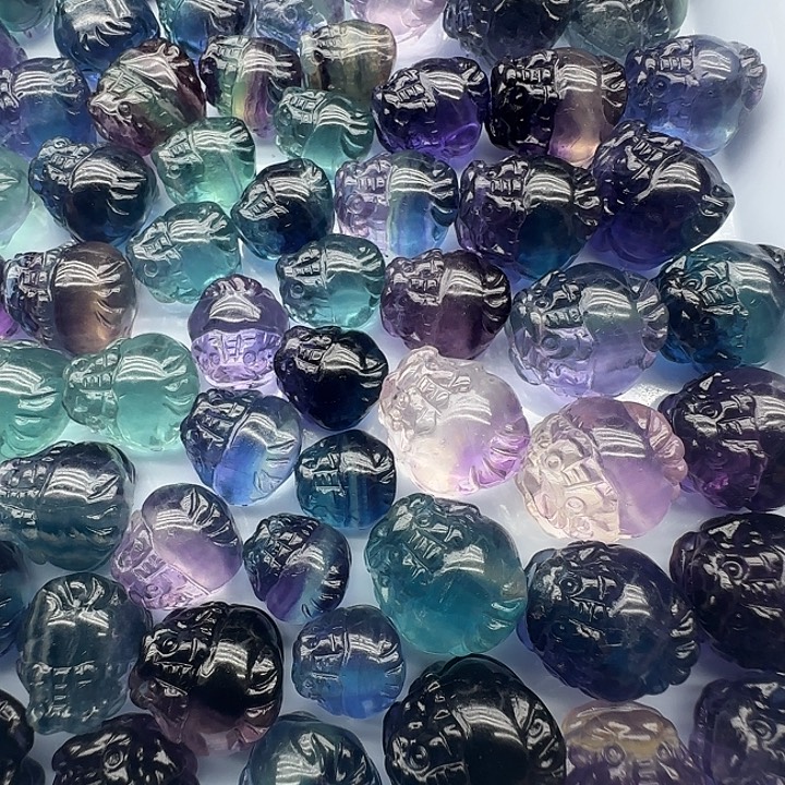 水晶未镶嵌珠宝半成品莹石龙龟（多样性发一）