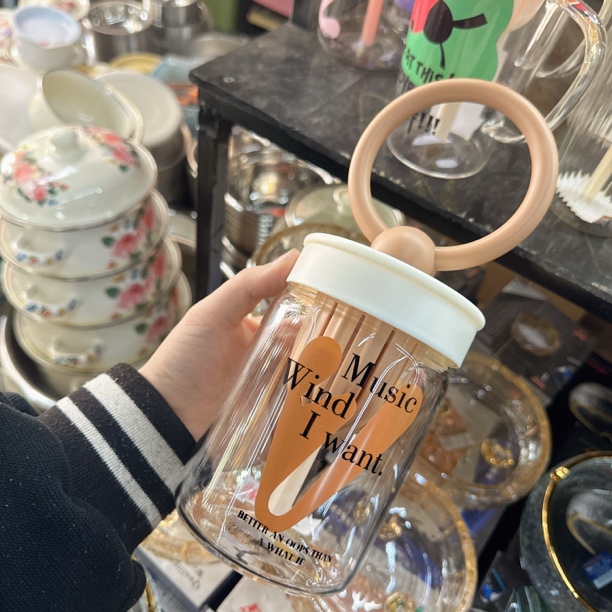 西藏包邮超大手环玻璃杯夏季马卡龙缤纷杯