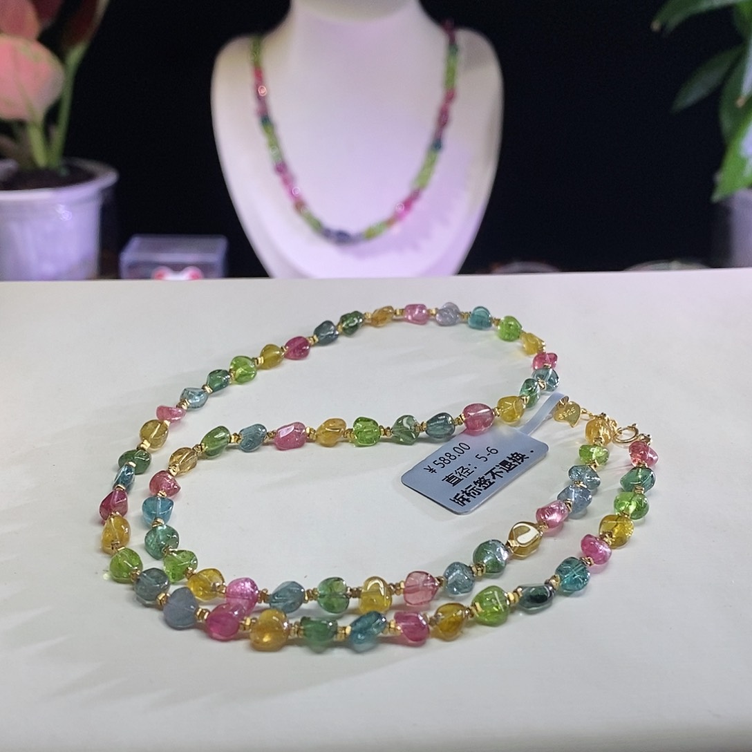 未镶嵌手链碧玺糖豆