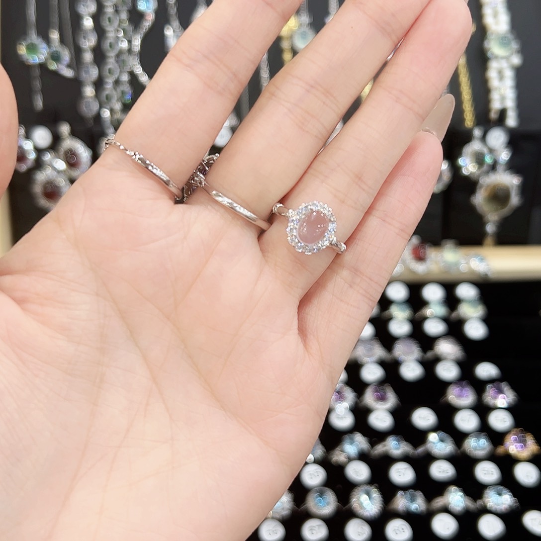 紫晶戒指银S925镶嵌天然