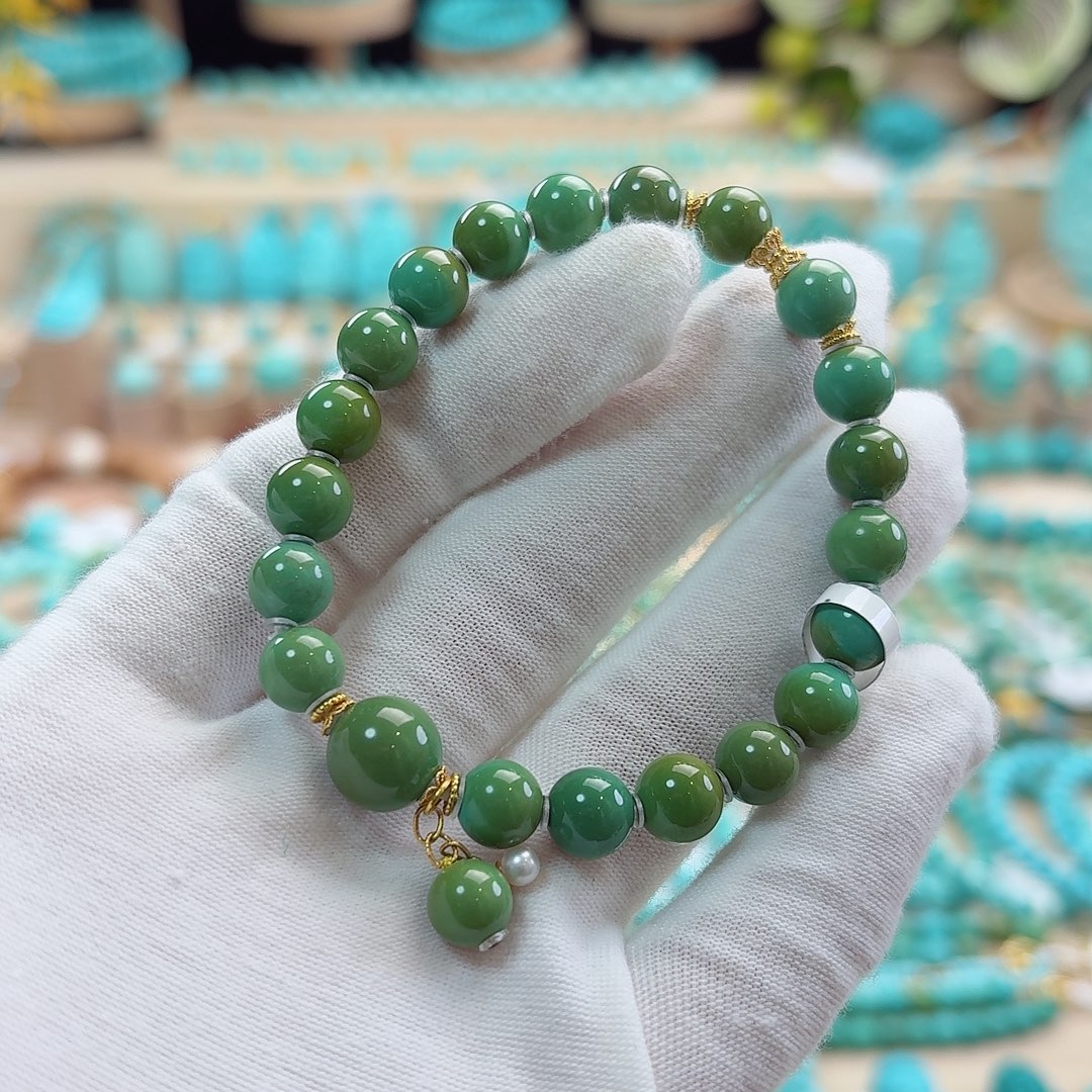 绿松石18K金镶嵌珠宝奇石