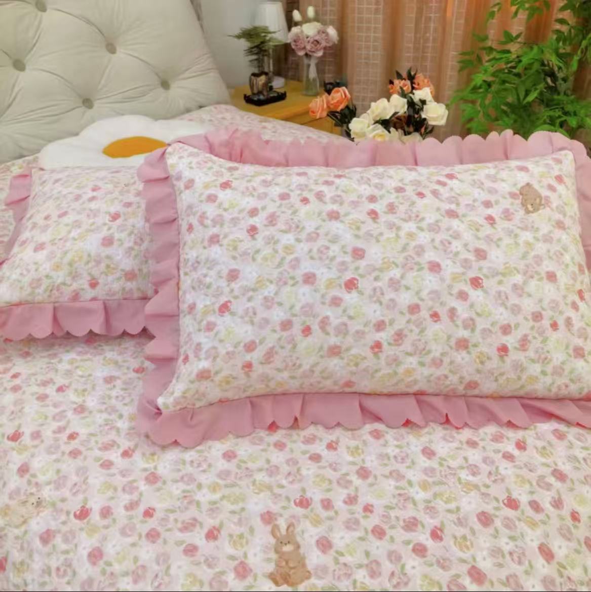 【2025新款木棉枕套】花边枕套柔软亲肤（一对装）