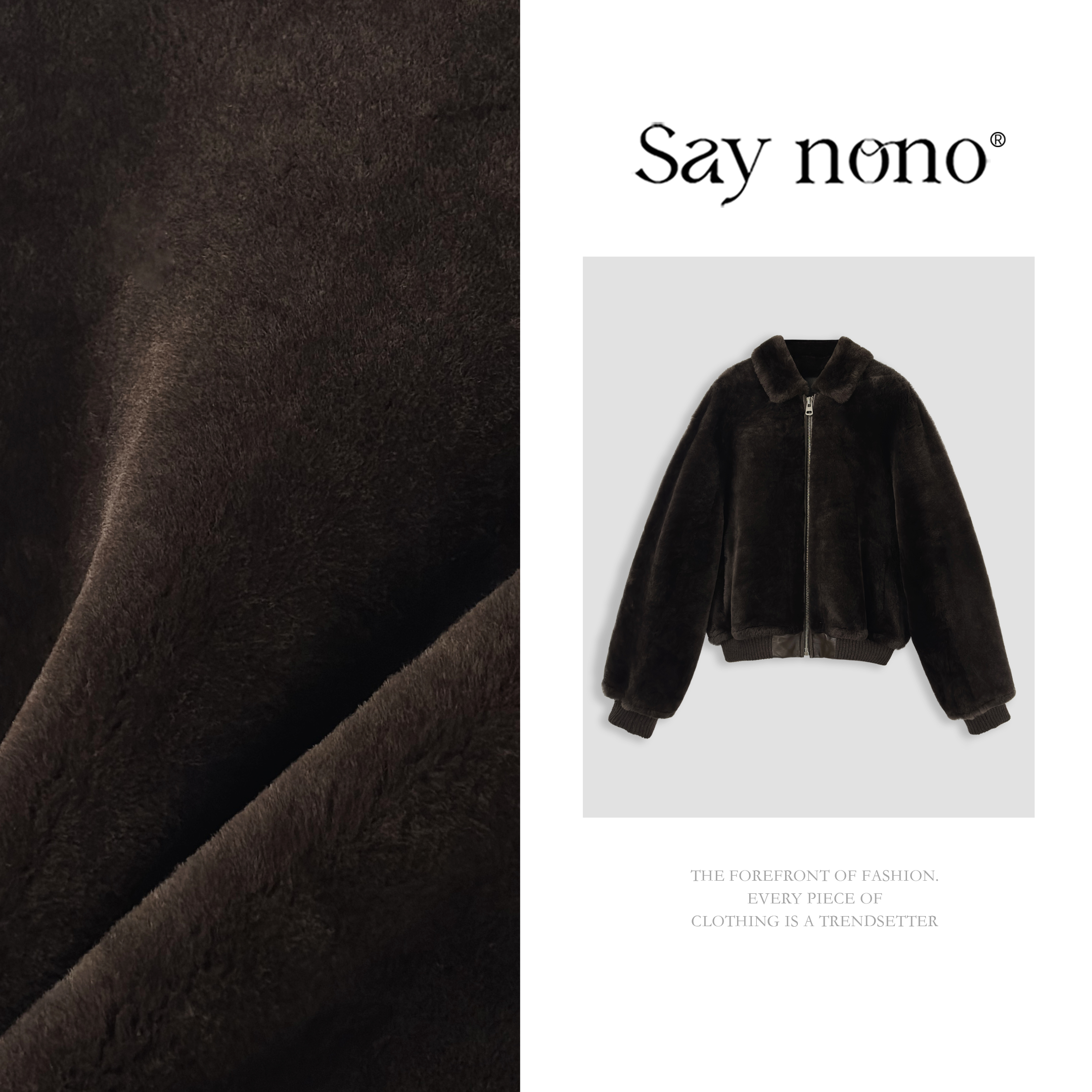 懒猫nono│Saynono 休闲高级感短款皮毛一体翻领外套GK0931MY