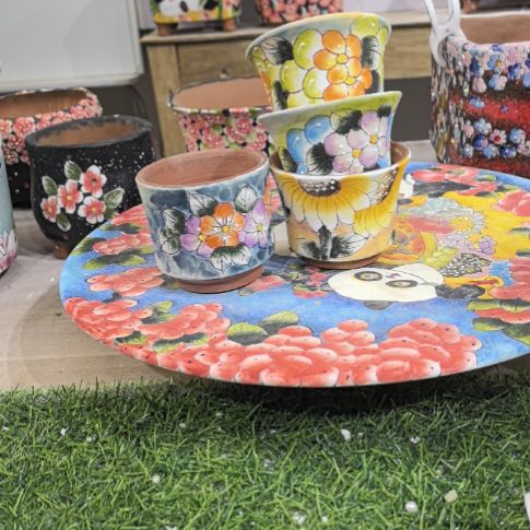 红泥花盆景德镇陶瓷