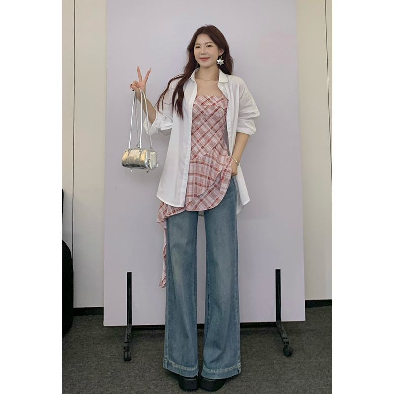 【韩式穿搭现货】甜辣多多2025夏新长袖时尚小众韩版百搭设计感衬衫