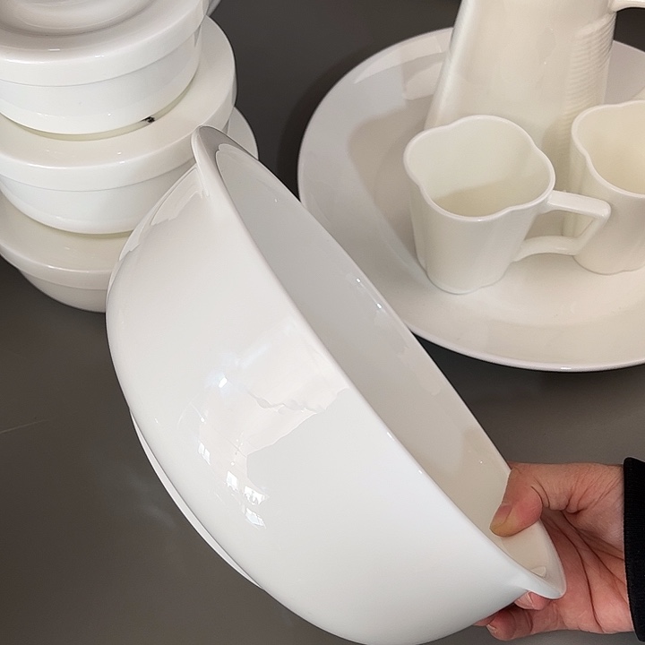 瓷片微瑕骨瓷汤盆一个