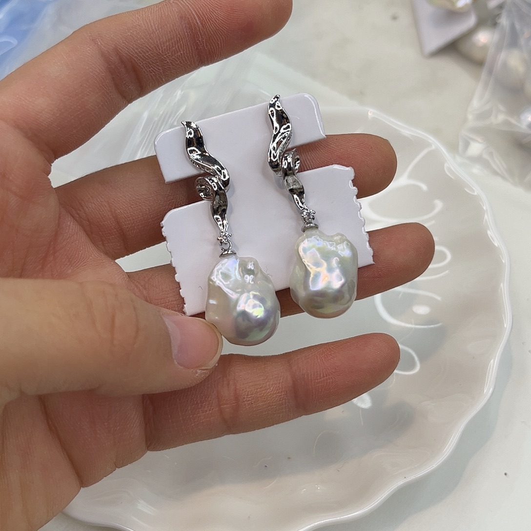 耳饰合金淡水珍珠