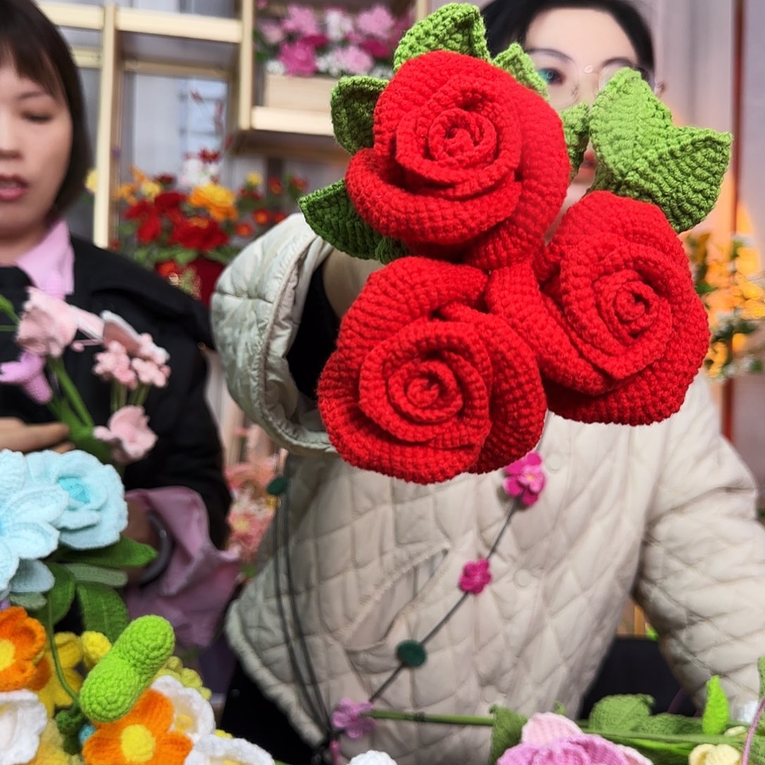 纯手工钩织钩织花束