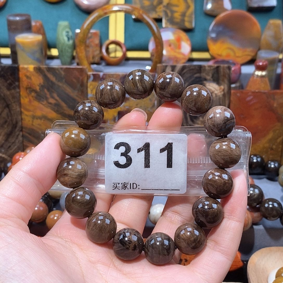 硅化玉天然北票硅化玉手串未镶嵌天然北票硅化玉手串