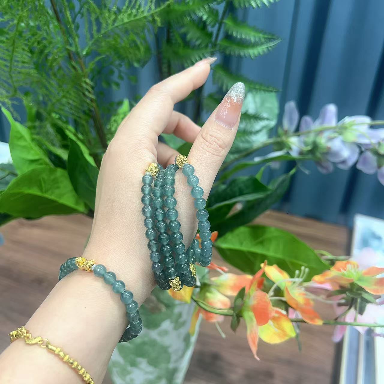 ZS 翡翠18k貔貅手串  207004 （多样性发其一）