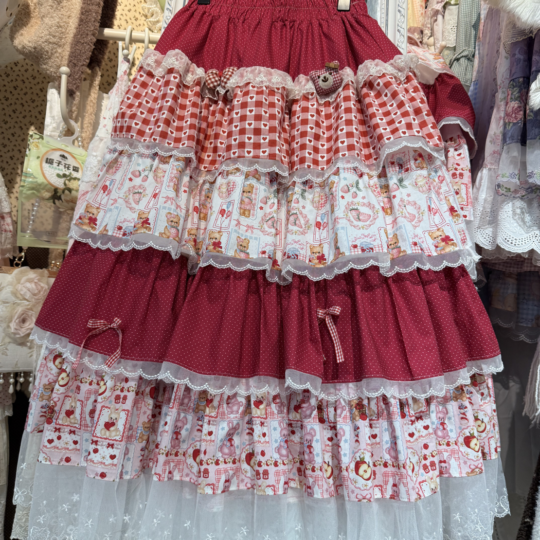 手作蛋糕裙不规则拼布甜美仙女夏季新款碎花荷叶高腰