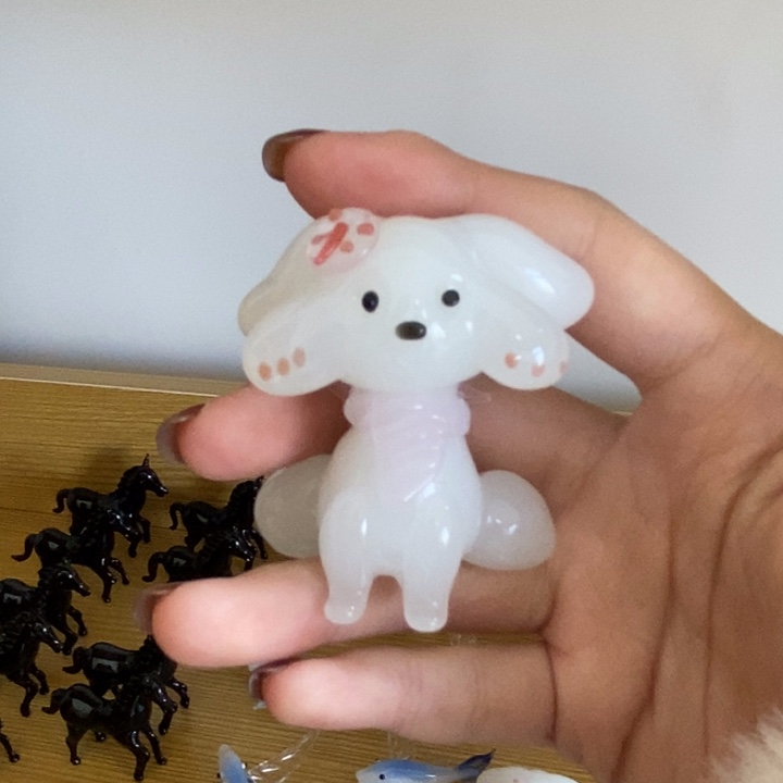 琉璃手工艺品琉璃白狗