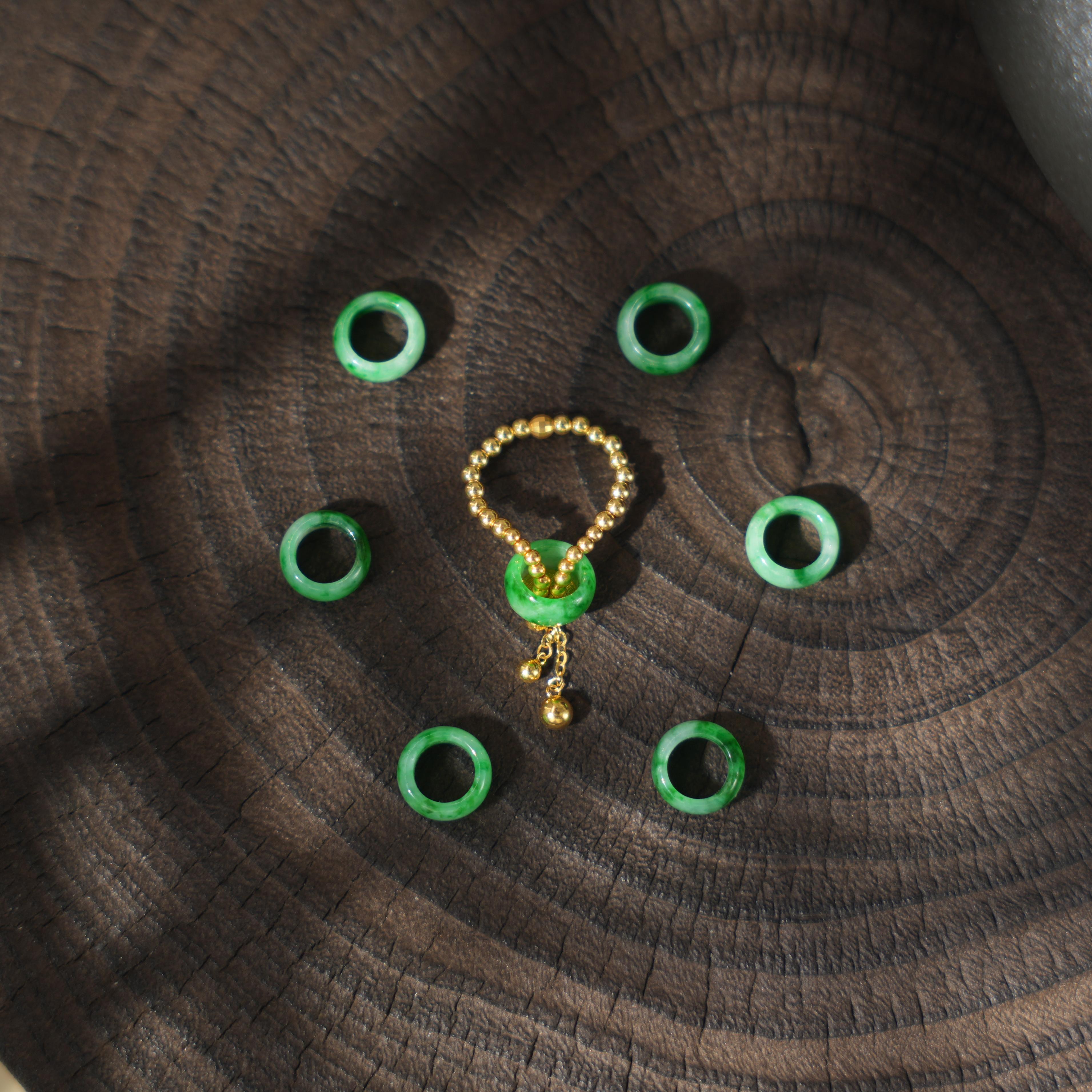 金万翡-天然A货翡翠18K金戒指(多样性发其一)