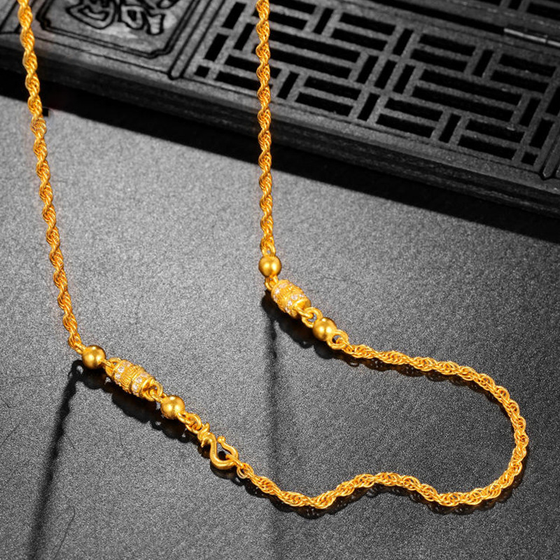 铜合金项链 直播间同款麻花链可旋转葫芦项链凤凰毛衣链