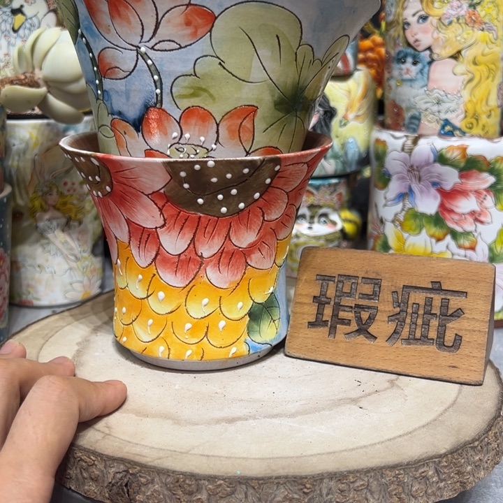 景德镇红陶精品手绘陶瓷