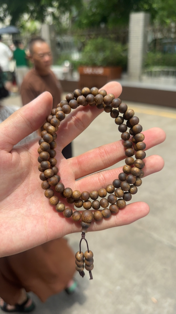 沉香【市寻琼香】海南沉香乌身圆叶0.7多圈手串18克➕@@5-24-14