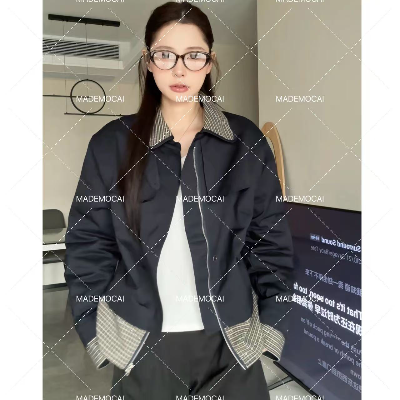 【男女同款】冬季拼接夹克设计感上衣设计师气质长袖休闲棉服YT2502